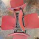 Lot de 4 chaises pieds compas noirs et rouges