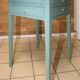 Vintage oak side table painted green, restored