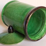 Sugar pot Vintage handmade varnishing pottery