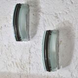 Satin crystal wall light by Fontana Arte, 1960s, set of 2.