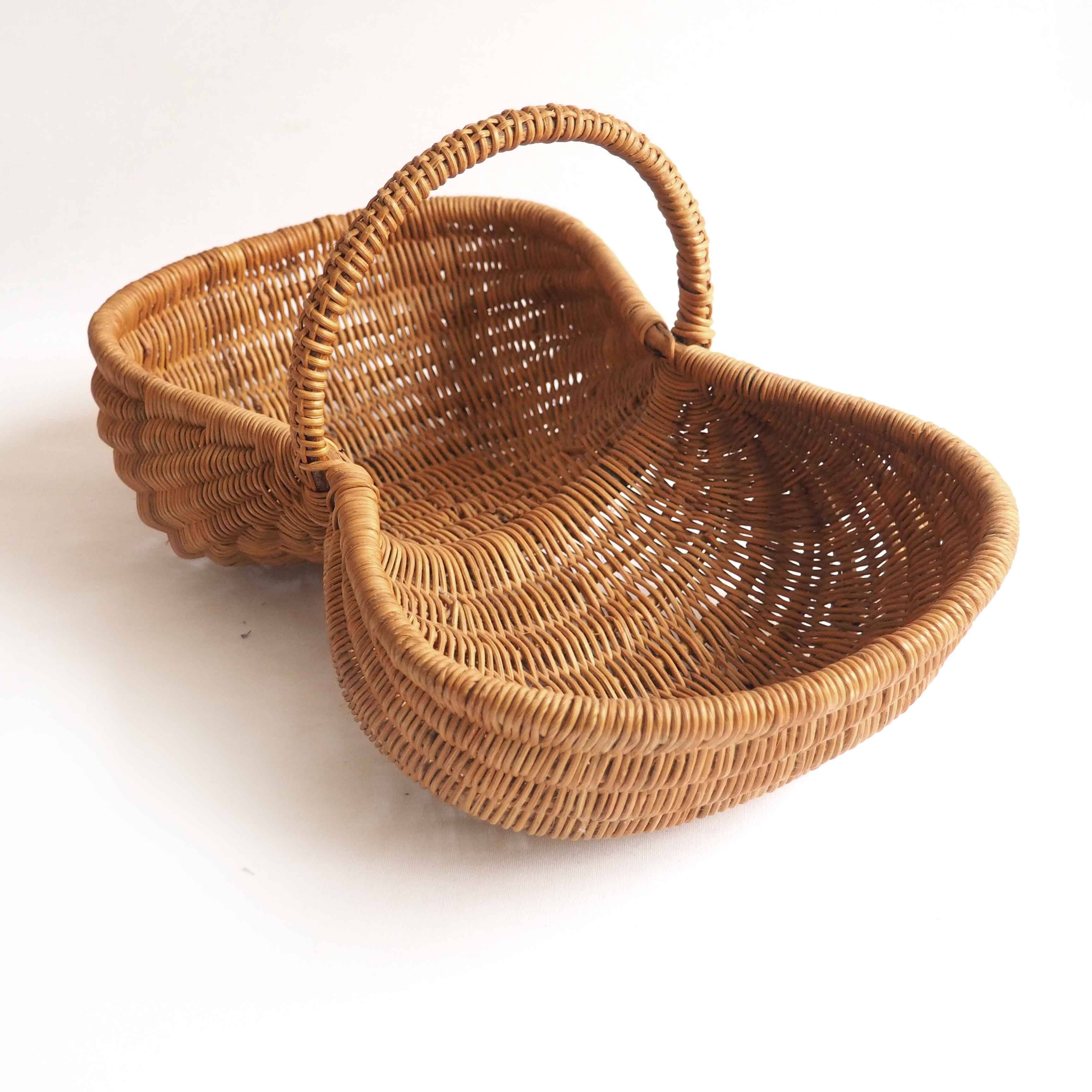 Double rattan basket