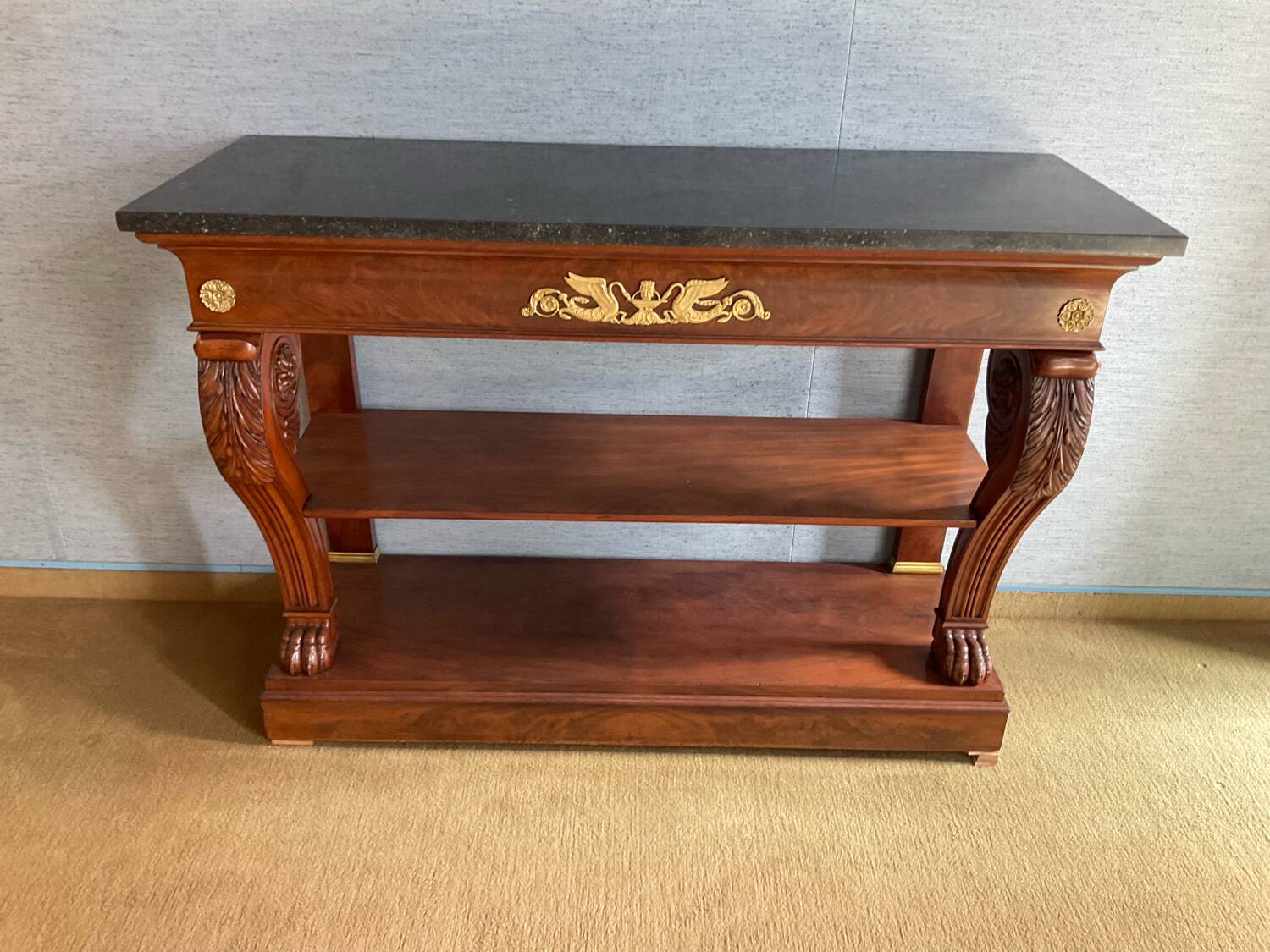 Mahogany console planter