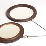 Duo miroirs rond bois anciens