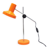 Orange articulated desk lamp from the 1970s
