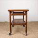 Danish extendable two-tiered teak serving trolley, 1960s, Kurt Ostervig.