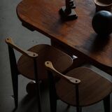 Primitive Swedish oval dining table in pine, early 20th century.