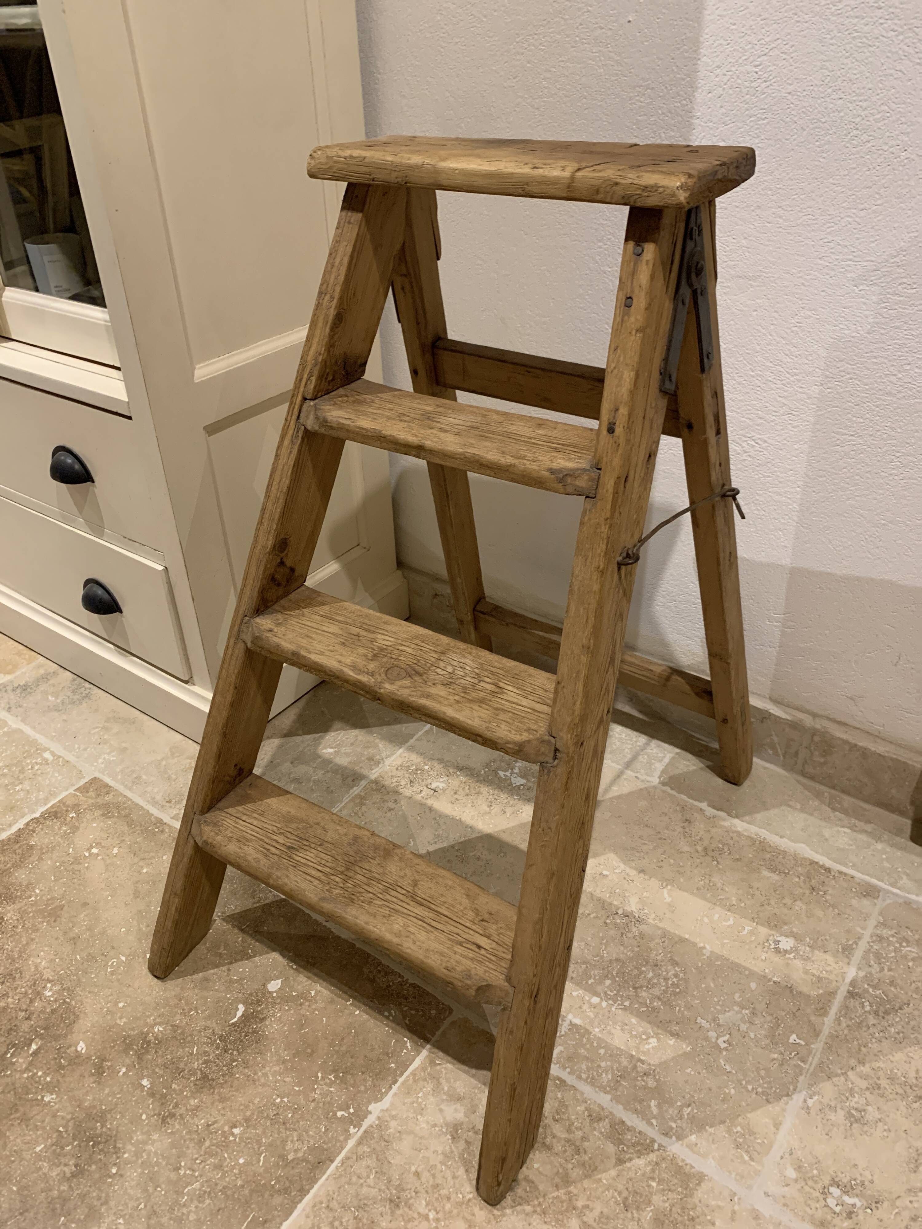 Solid wood stepladder very charming old decoration