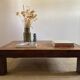 Solid wood coffee table with marquetry top