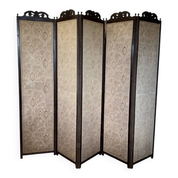 Large antique screen (late 19th/early 20th century). 5 panels.