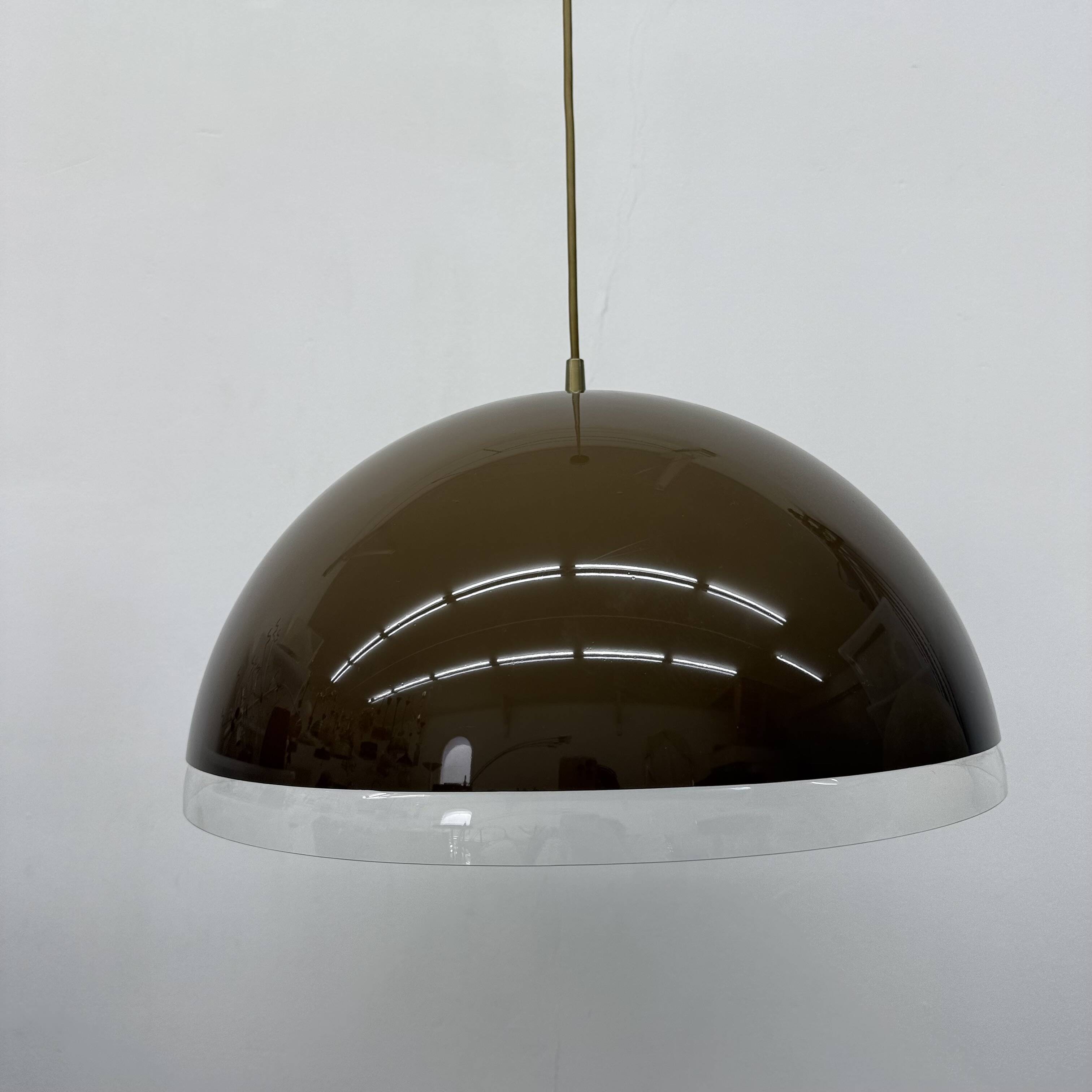 Mushroom hanging lamp brown , 1970s