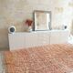 Large Berber rug Beni Ouarain ochre mottled wool