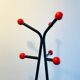 Porte-manteaux boule sur pied 1960 Noir et Rouge