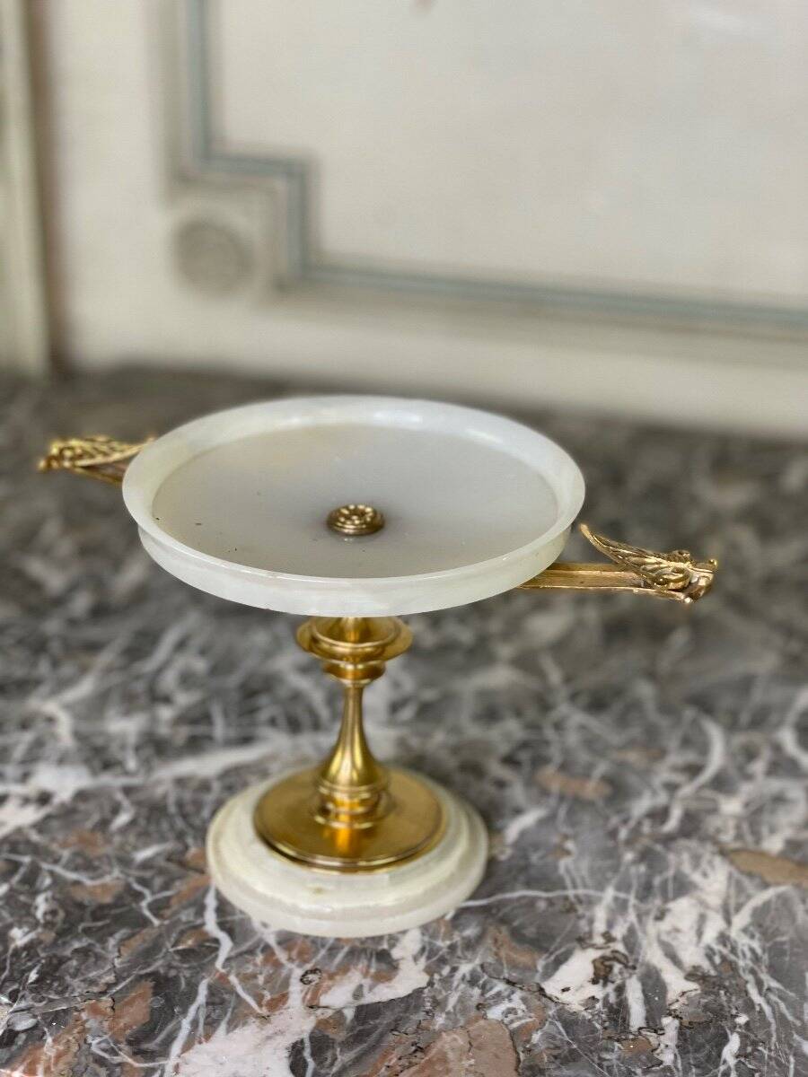 Pair of onyx and gilt bronze cups circa 1880