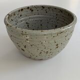 large sandstone salad bowl signed Tiffoche french vintage ceramic