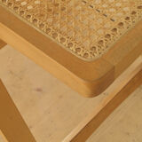 Foldable chairs in elm or ash seat cannage 1970