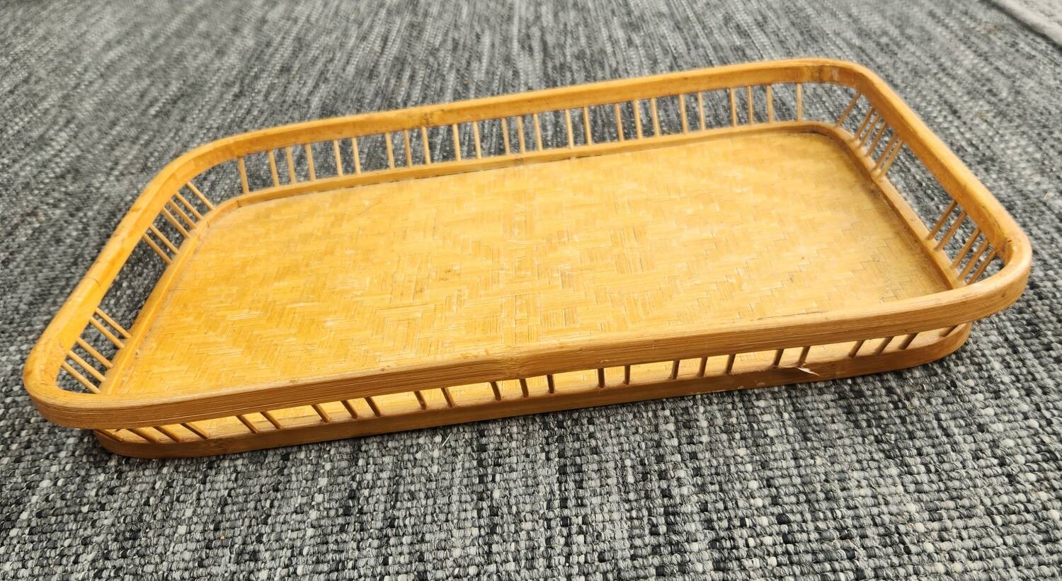 Wicker and banana leaf platter