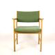 Fauteuil en chêne et velours années 60