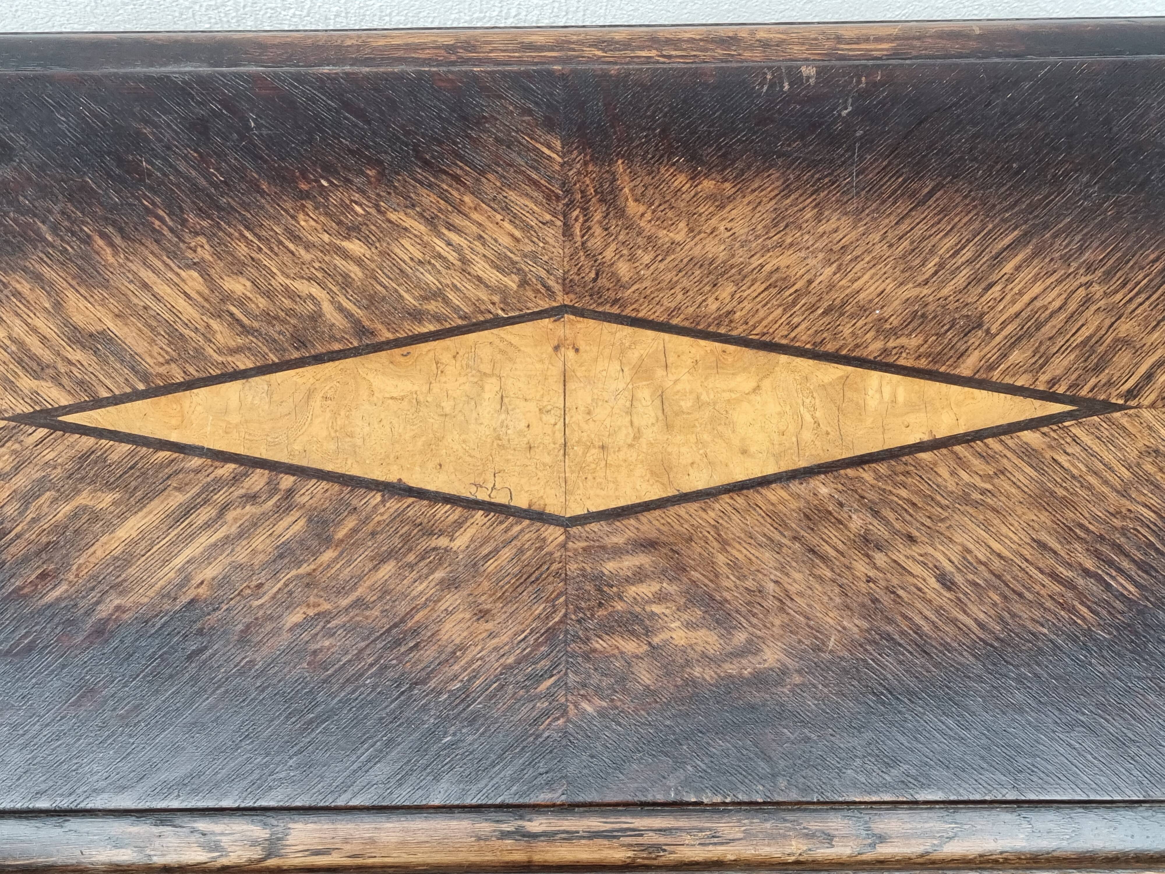 Vintage coffee table in marquetry wood, Louis XV style, 70 x 34 x 52 cm