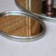 Vintage triptych mirror from a 1950s dressing table in nickel-plated silver.