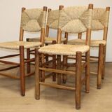 Série de 4 Chaises Charlotte Perriand Modèle "Bauche" Edition BCB