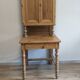 Former campaign secretary's desk in solid pine with a high cupboard.