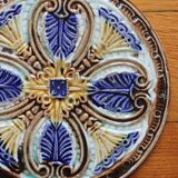 Dessous de bouteille / dessous de plat faïence en barbotine art nouveau fin XIXe début XXe