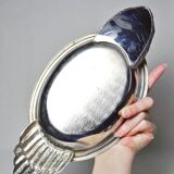 Vintage silver metal duck foie gras bell
