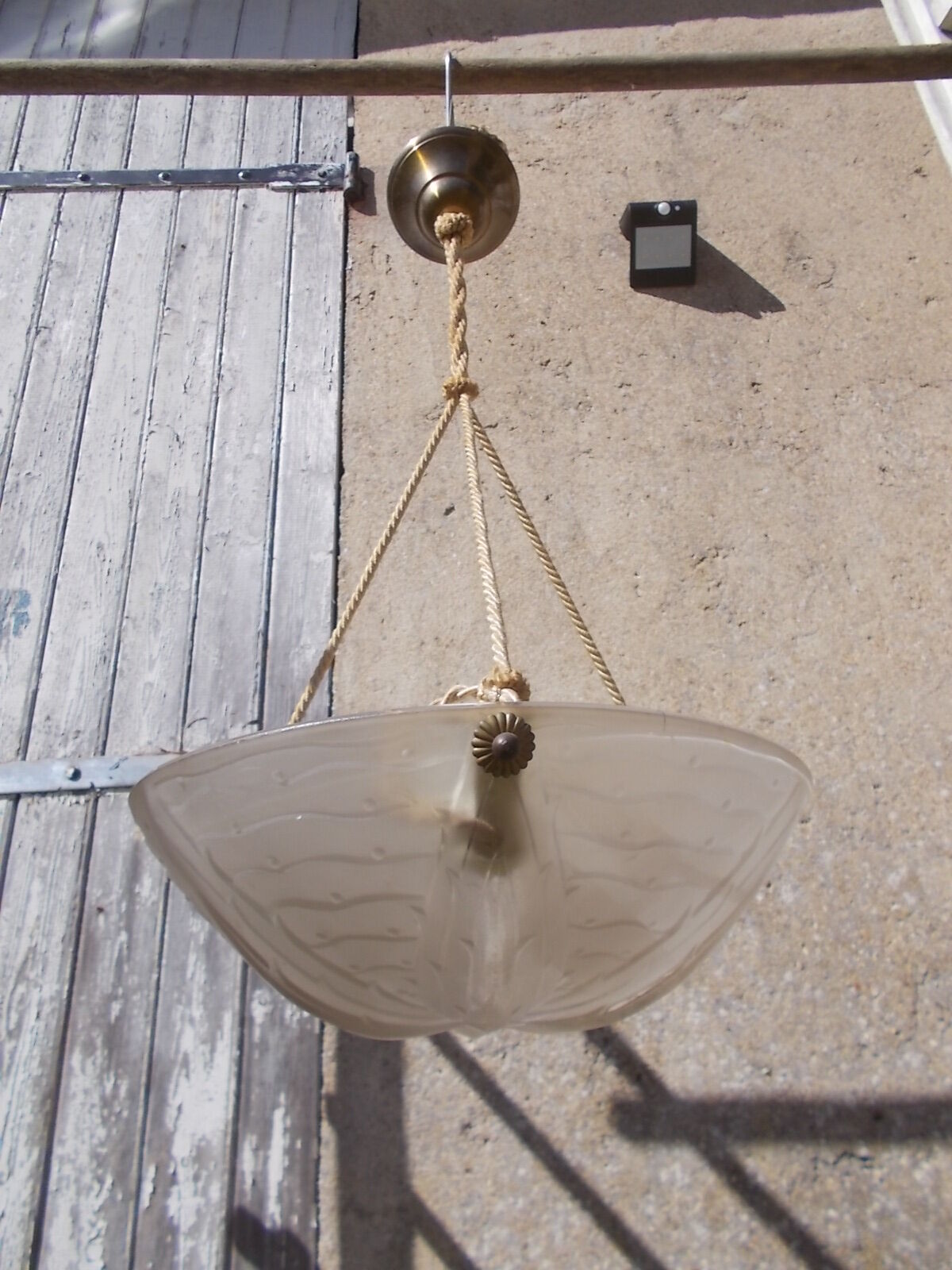 Art deco ceiling light in moulded glass