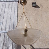 Art deco ceiling light in moulded glass