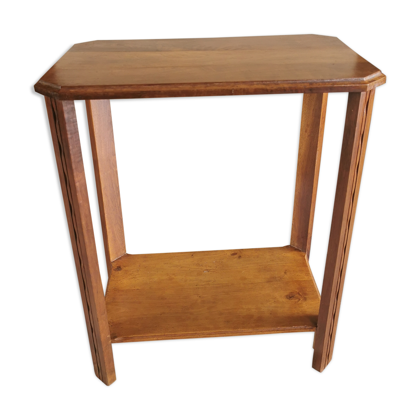 Art Deco solid walnut selette