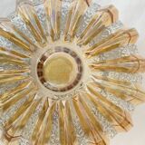 Round wall light ceiling light amber gold sun 1970 1980
