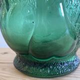 Vintage green glass vase year 1950 Bambicho Marseille fruit decor