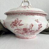 Fontanges iron earthenware soup tureen, Sarreguemines