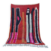 Tapis marocain écru à motifs colorés