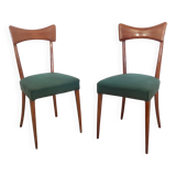 Pair of Green Side Chairs attributed to Ico Parisi for Ariberto Colombo