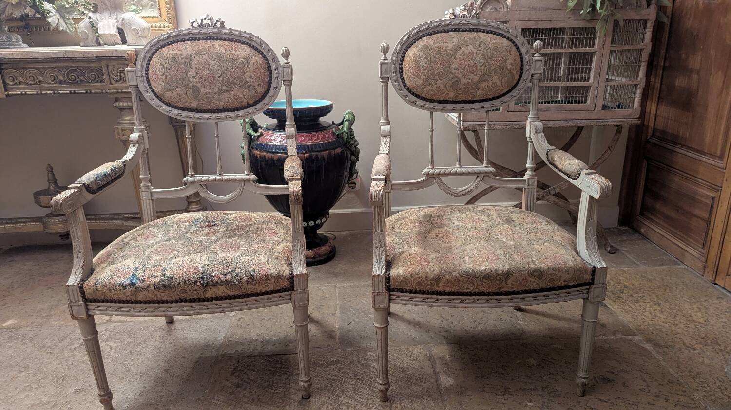 Pair of Louis XVI armchairs