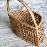 Vintage woven wicker wall basket