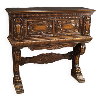 Baroque style bar cabinet in oak wood of the 20th century