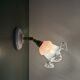 Vintage pink and clear glass tulip wall light.
