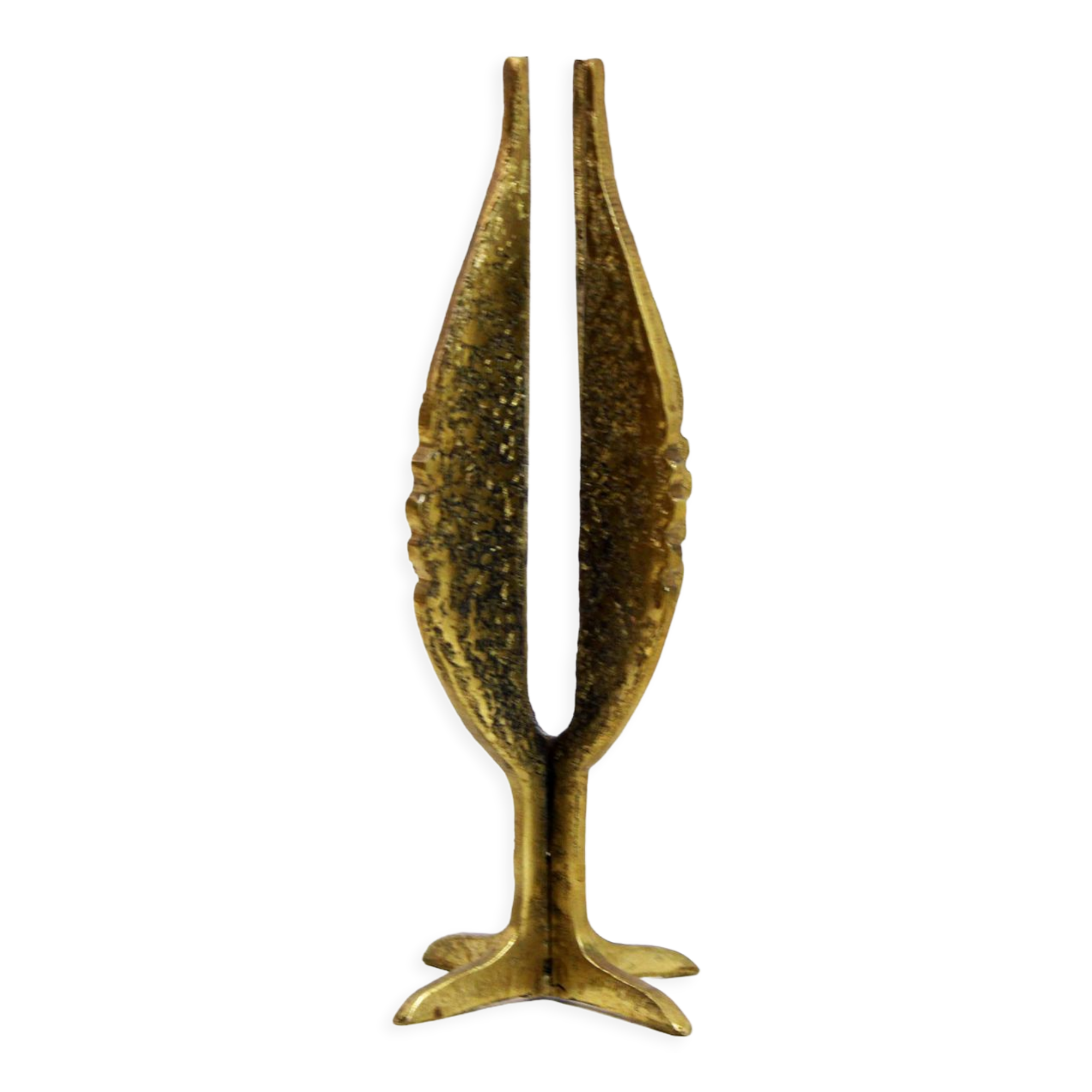 Brutalist bronze candle holder