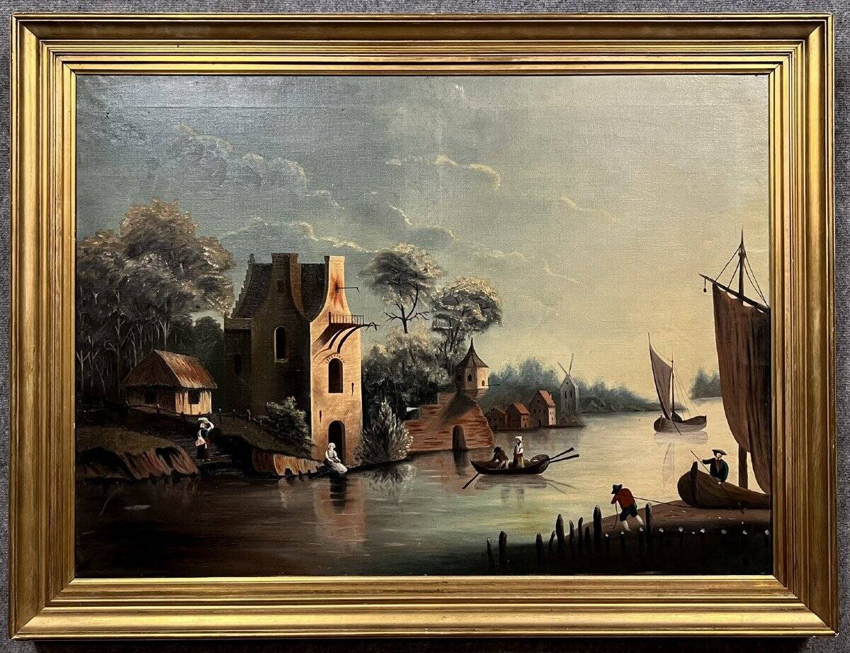 19th century Dutch School: Very important oil painting on canvas circa 1880