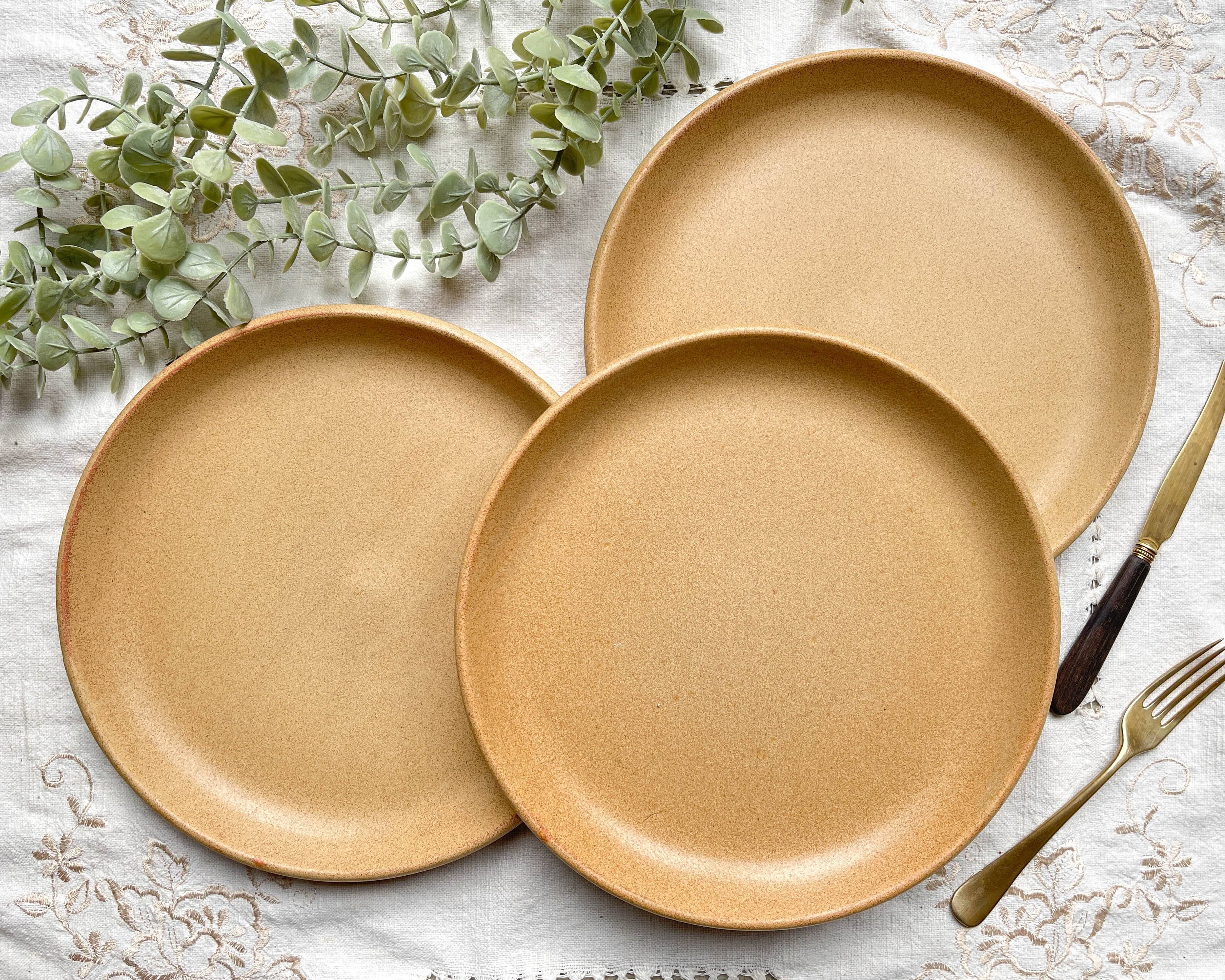 3 Vintage Sarreguemines Stoneware Plates, Fermette model, made in France