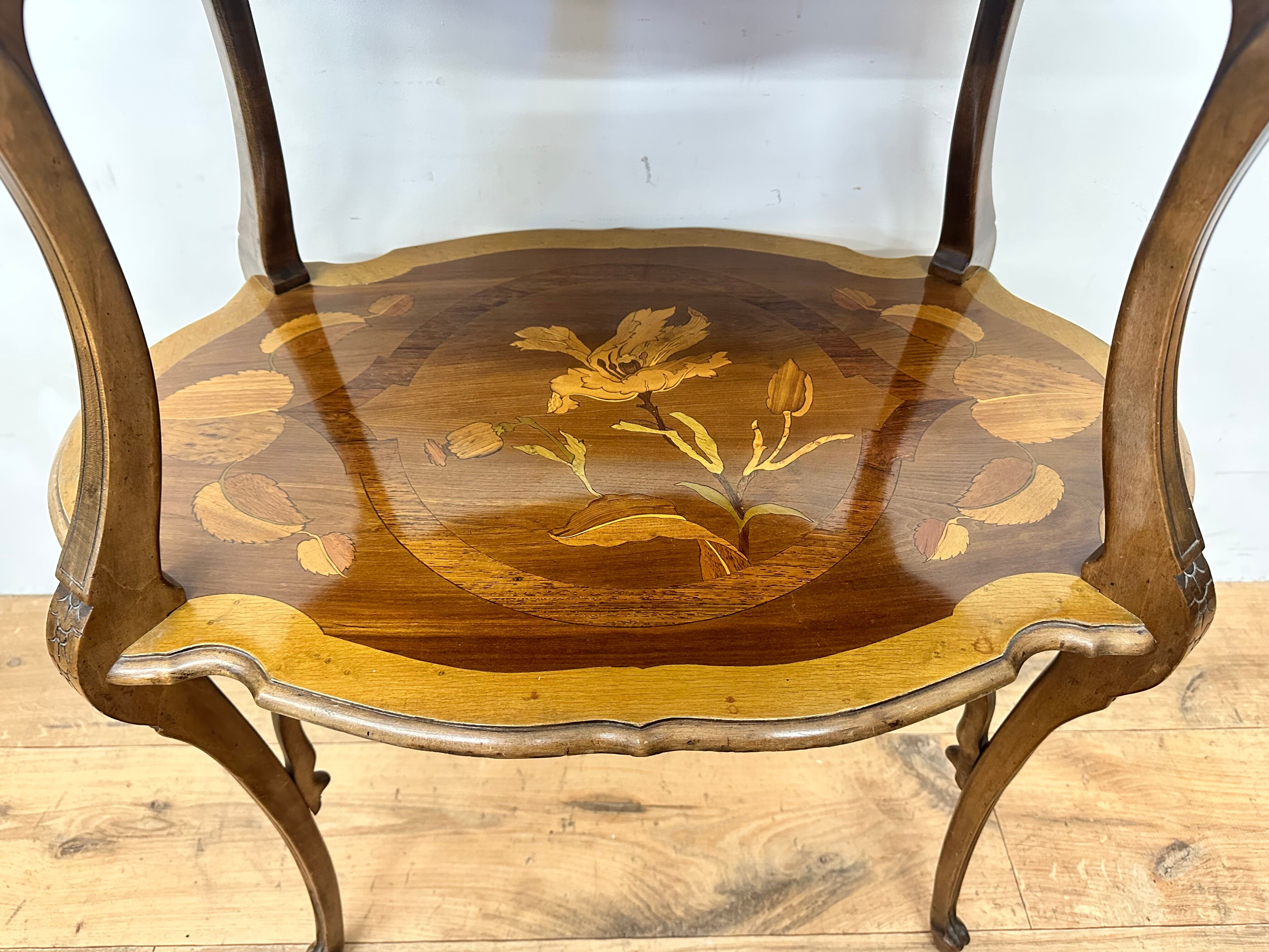 Double side table art nouveau tray