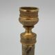 Pair of miniature candle holders in bronze dore restoration period nineteenth
