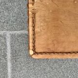 Old rectangular beveled mirror in woven wicker - 60 cm