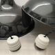Lot 2 antique industrial lampes hanging emaillee 36 cm
