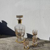 Art Deco glass and gold carafe or vase from the 1950s.