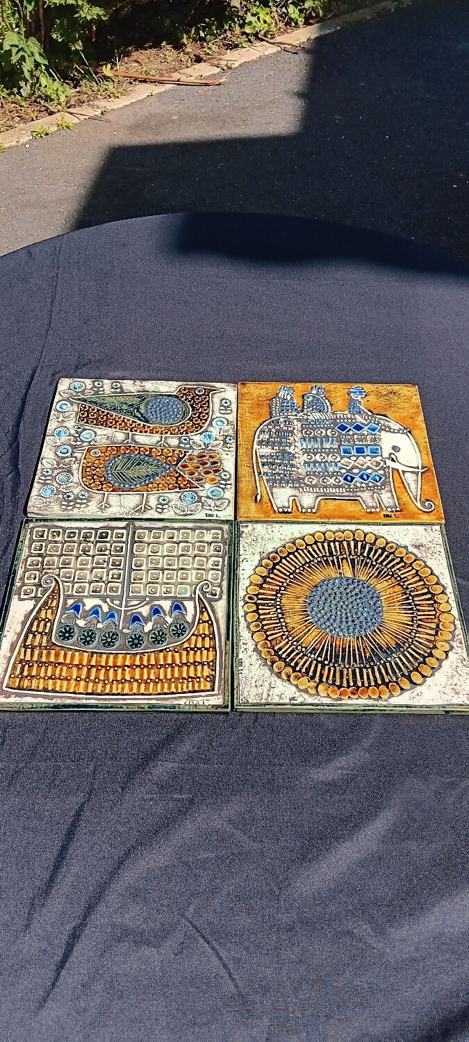 Lisa Larson tile series Unik "Sunflower" - Gustavsberg