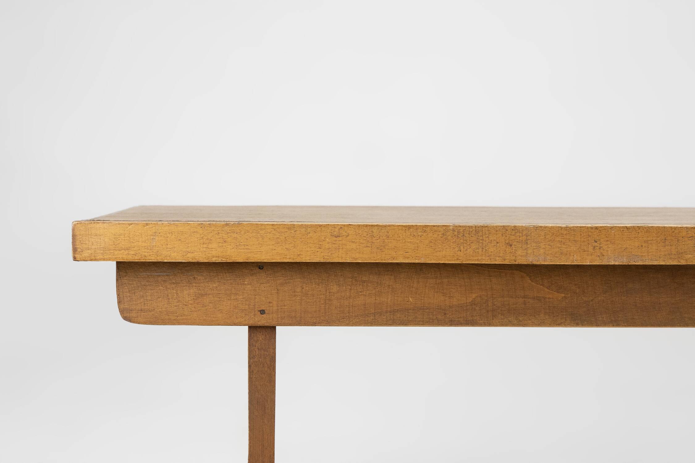 Art Deco bench in solid oak, France circa 1940