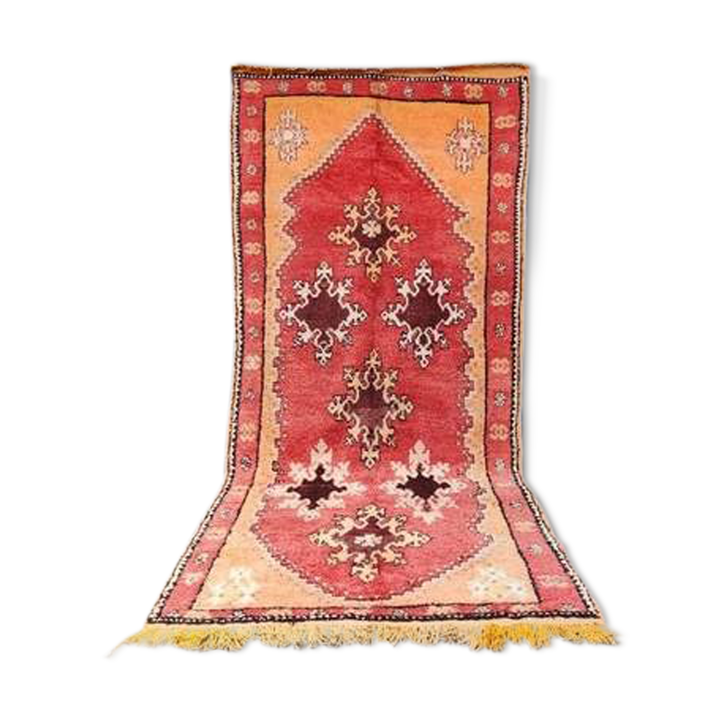 Moroccan carpet boujad orange 150 x 315 cm